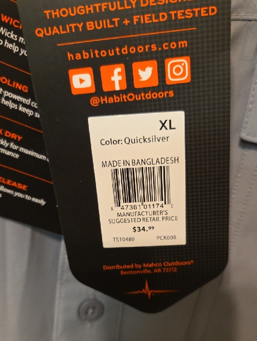 HABIT Men's Long-Sleeve Casual Button-Down Shirt — Gray - Picture 2 of 5
